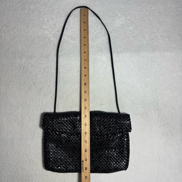 Whiting & Davis Black Mesh Shoulder Bag with strap ,trendy ,evening purse/clutch - Picture 6 of 7